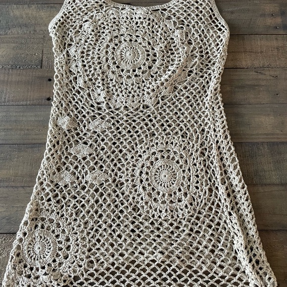 BCBGMaxAzria Other - BCBGMaxAzria Beige Crochet Cover Up/Dress